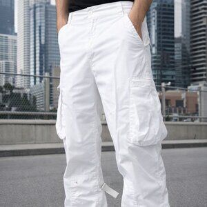 utility cargo pants lightweight white mens 32